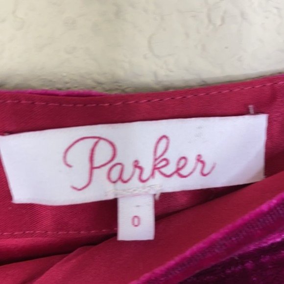 SOLD Parker Astrid Pink Ruffle Velvet Midi Skirt - Picture 4 of 5